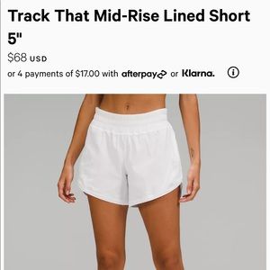 Lululemon Track That Mid-Rise Shorts